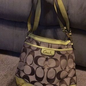 Coach bag ! brown and green !